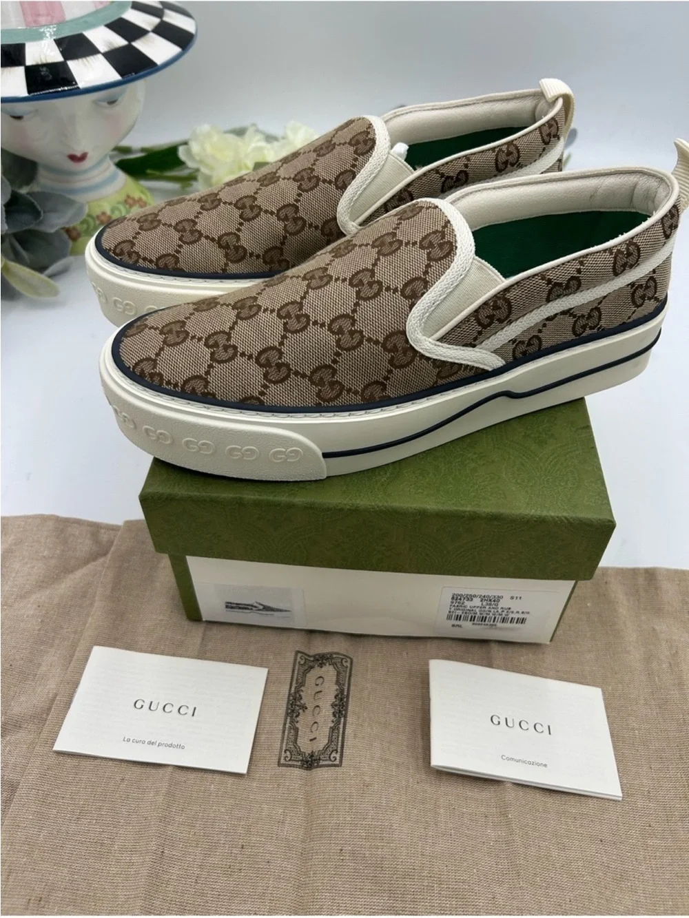 Women’s Gucci tennis 1977 slip on sneakers size 38.5 made in Italy